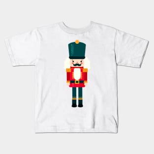 Red and Green Christmas Nutcracker Toy Soldier Graphic Art Kids T-Shirt